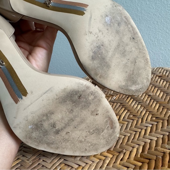 Sam Edelman Patti Ankle Strap Sandal Nude Soft Beige Patent Size 7 - Picture 9 of 16